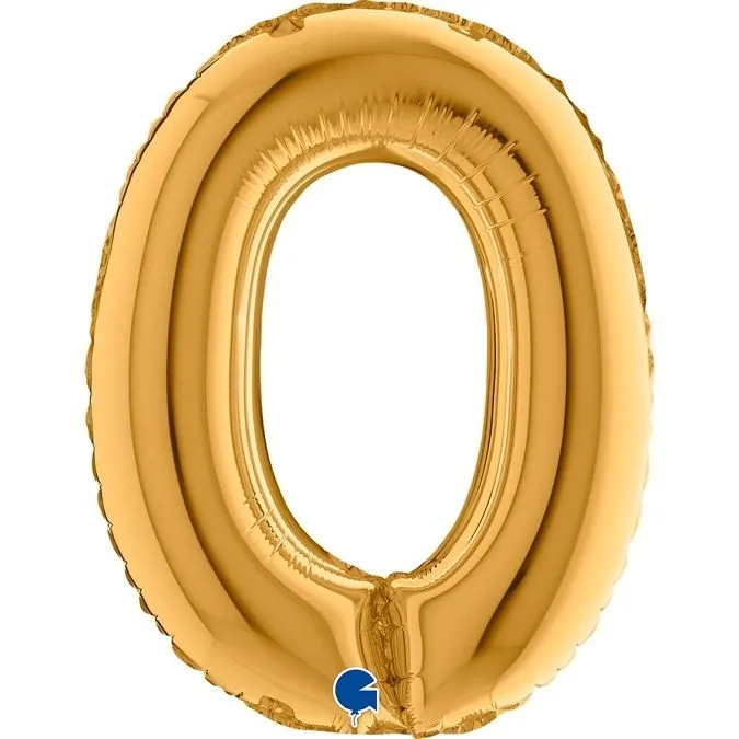 Luftballon, Folienballon, Gold, Buchstabe O, Ornament