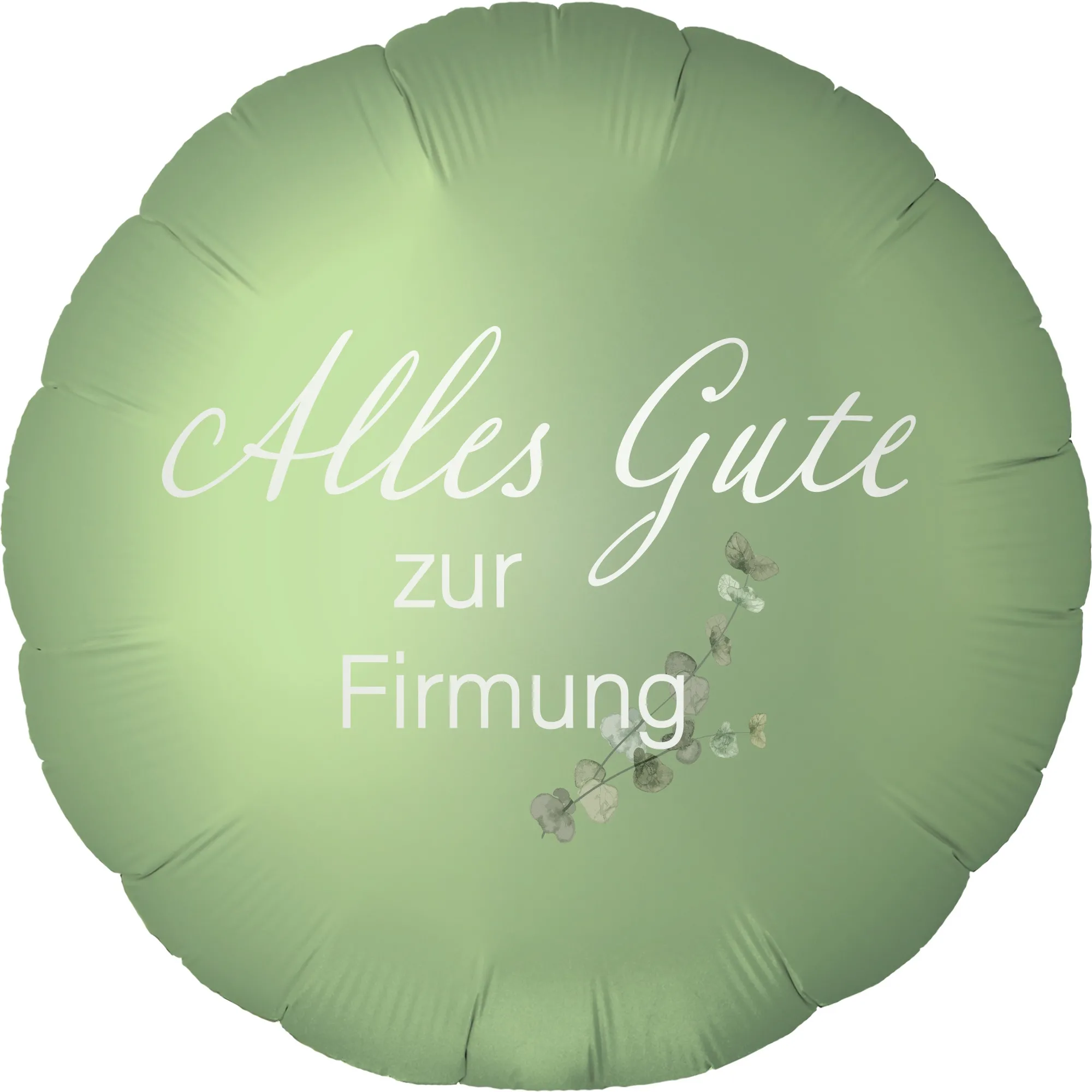 Folienballon Rund Satin Olive Green mit "Alles Gute zur Firmung" 45cm