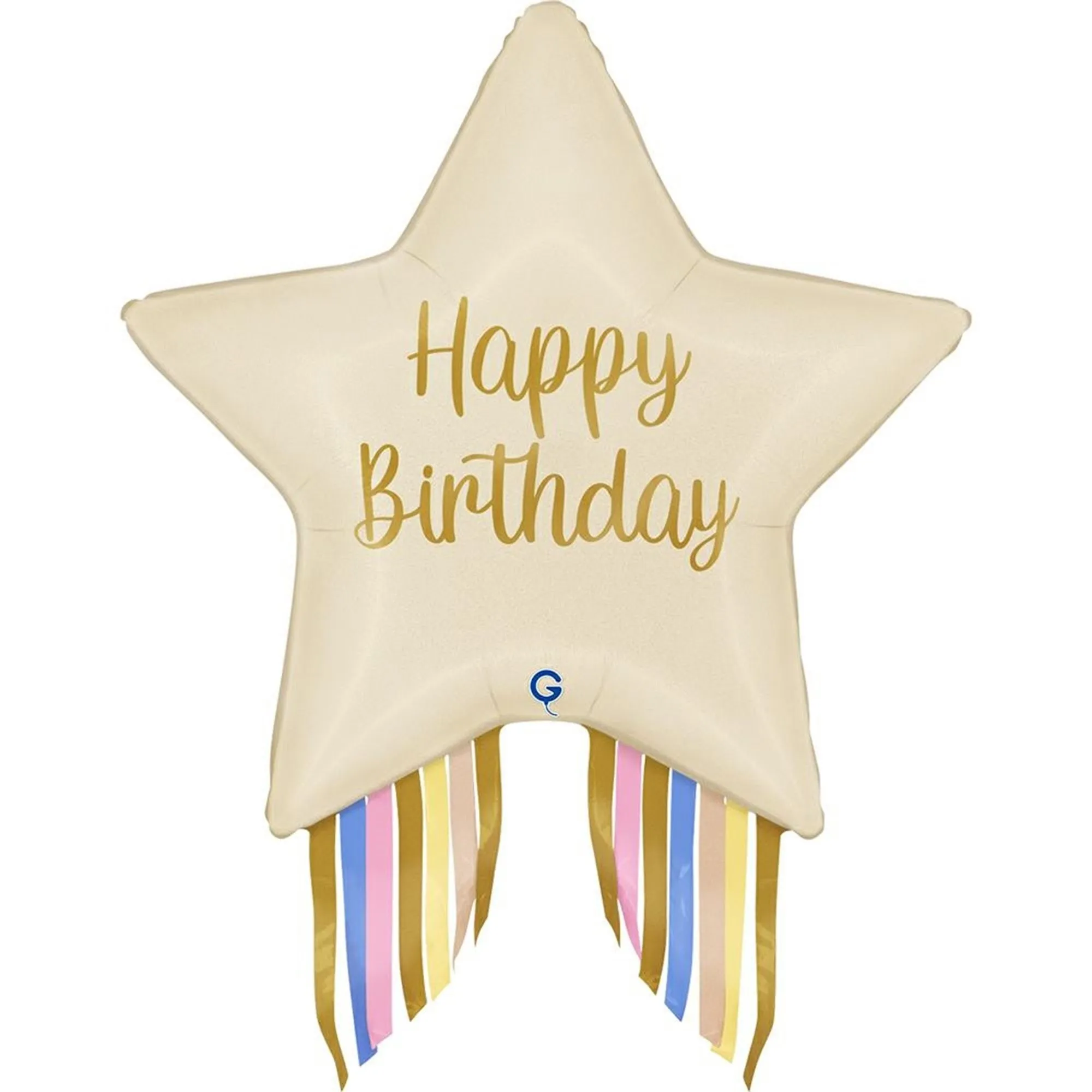 Stern-Luftballon, Happy Birthday, Geburtstag, Ribbons, Dekoration