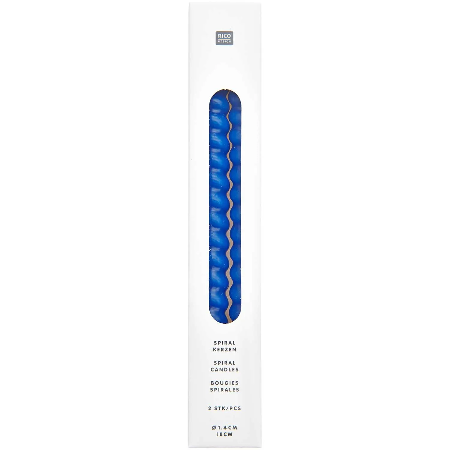 2 Spiralkerzen - Azur je Ø 1,4cm