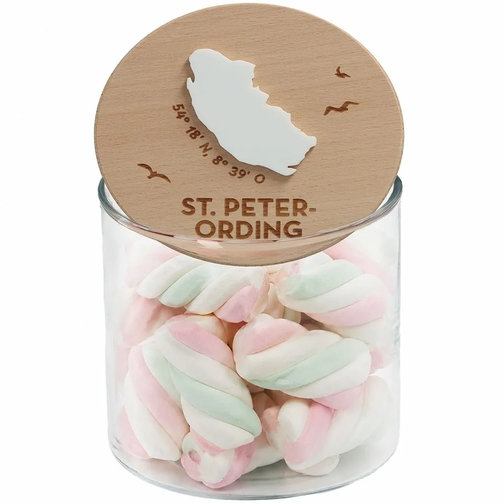 Geschenkglas Skyline "St. Peter-Ording Silhouette" Weiß 530 ml