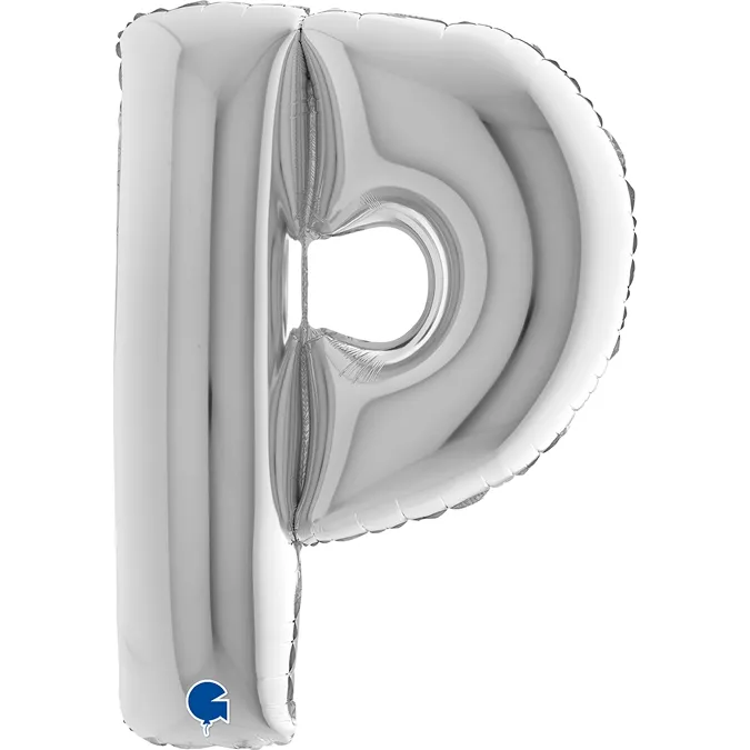 Folienballon Buchstabe P Silber 100cm