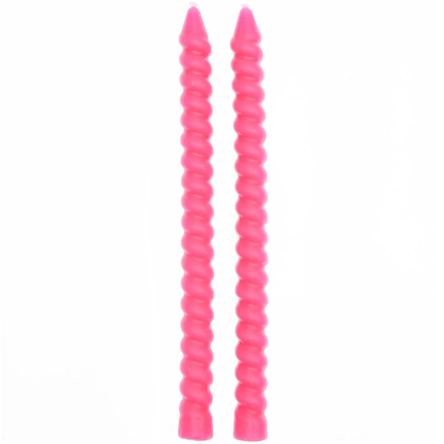 2 Spiralkerzen - Neonpink je Ø 1,4cm