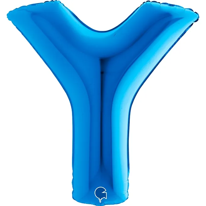 Folienballon Buchstabe Y Blau 100cm