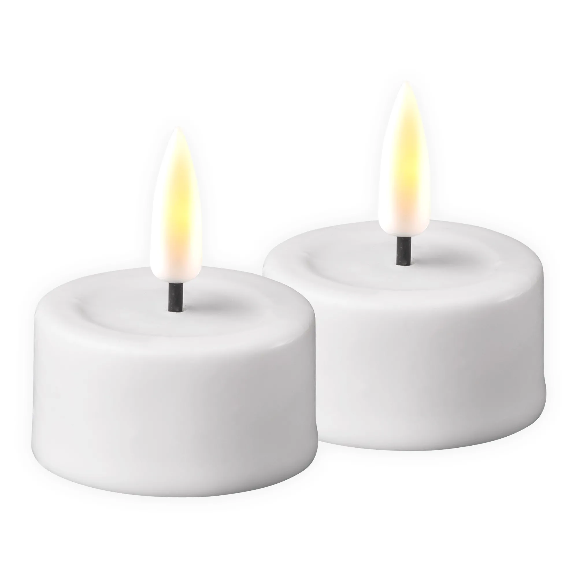 Deluxe - LED Teelichter Weiß 2 Stück groß 6 cm
