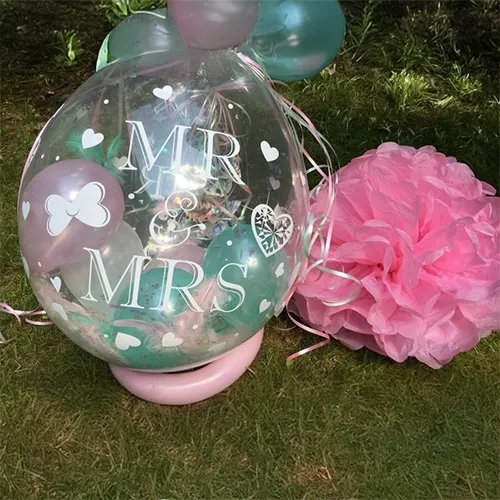 Ballon, MIR/MRS, Herz, Spiegelballoon, Dekoration