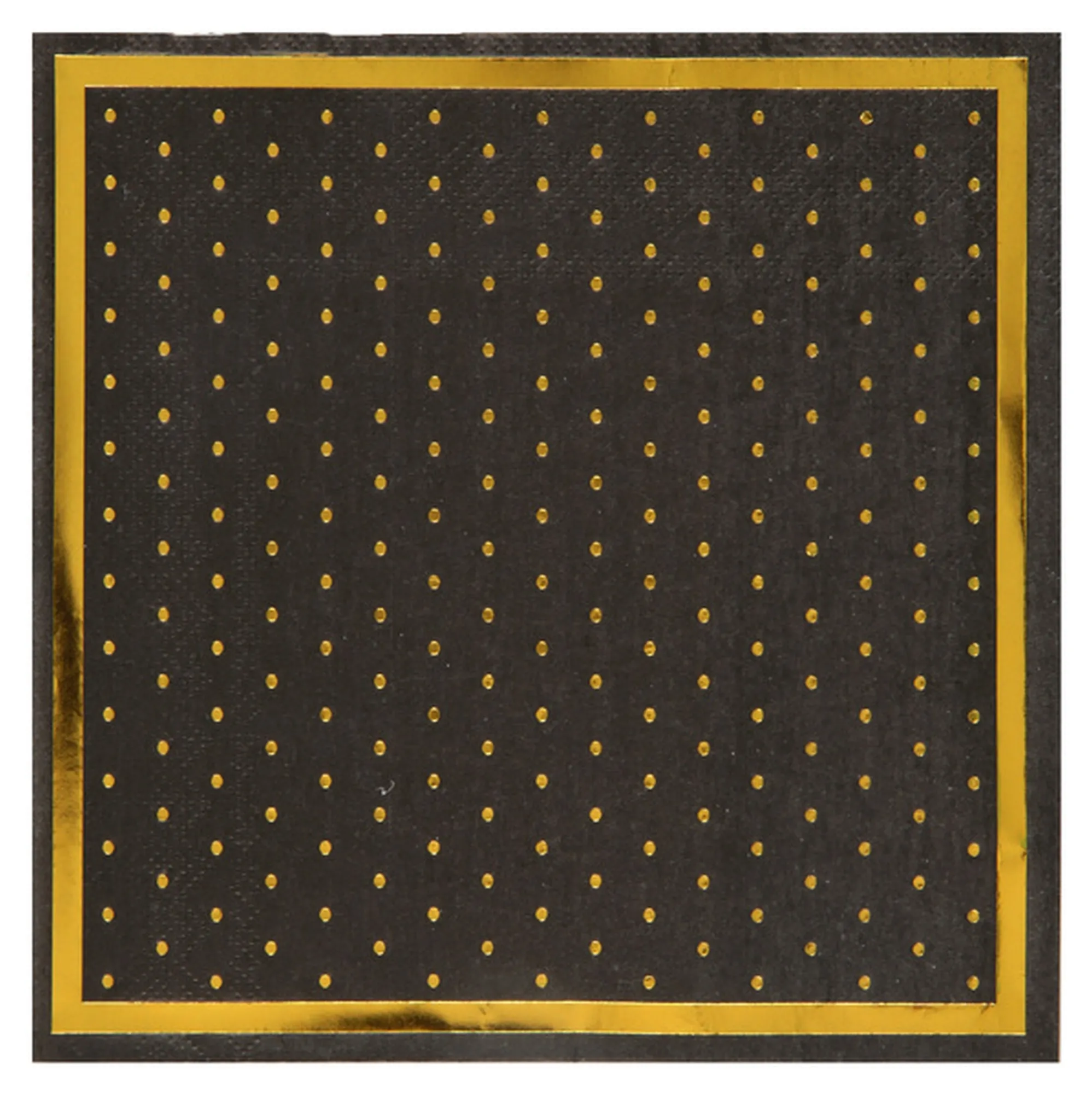 20 Servietten Schwarz/goldene Punkte