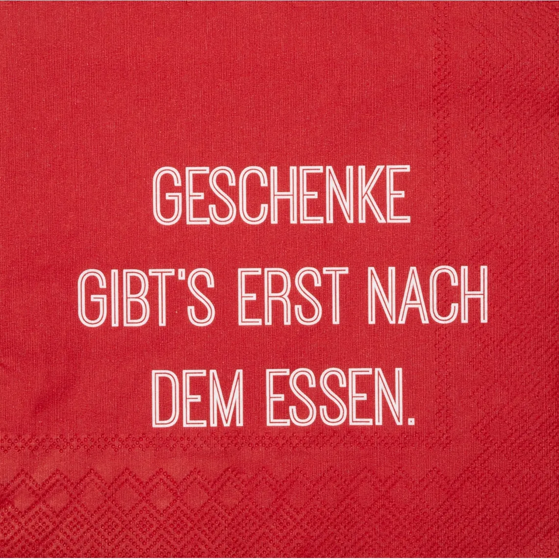 Räder Design - 20 Servietten "Geschenke gibt´s erst nach dem Essen"