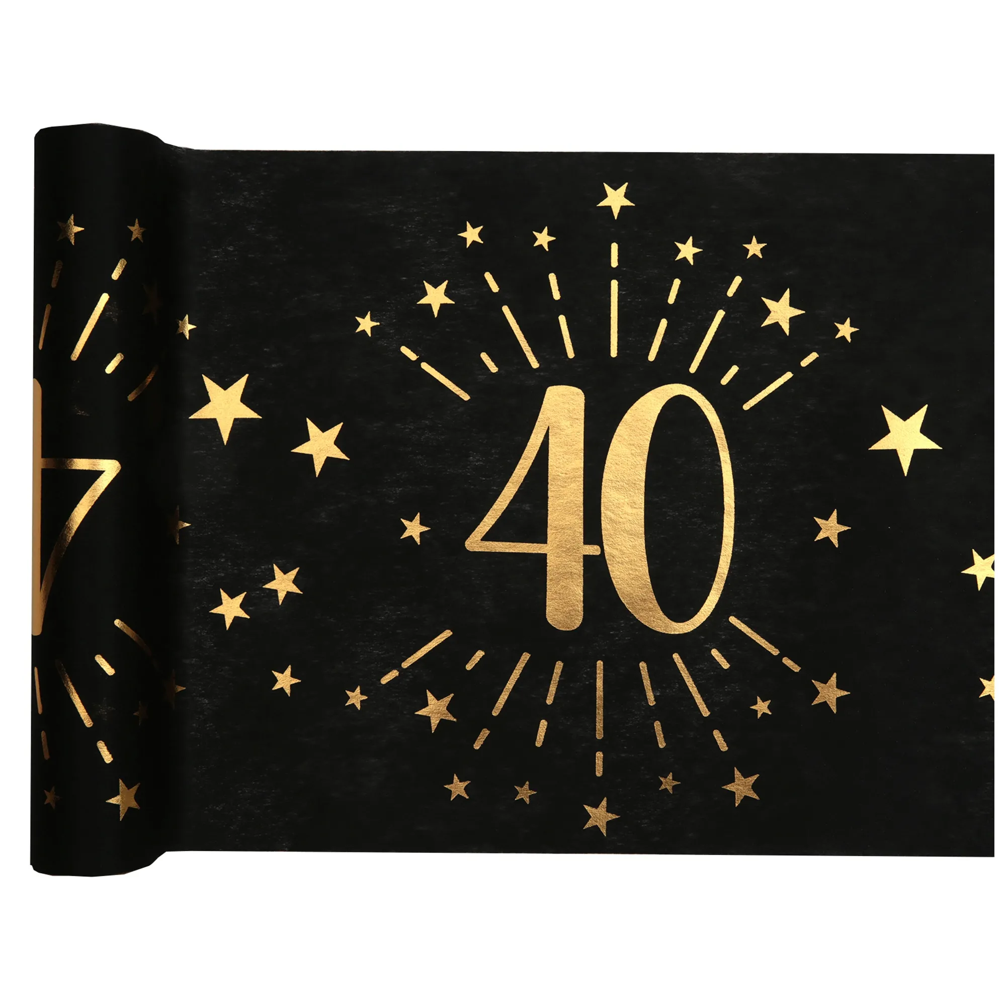 40. Geburtstag - Tischläufer, Schwarz/Gold