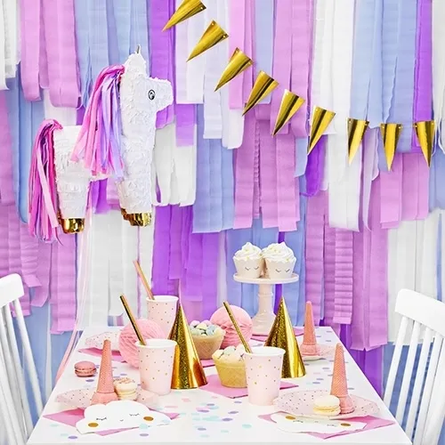 party dekor, einhorn, pink lila, strömer, cupcakes