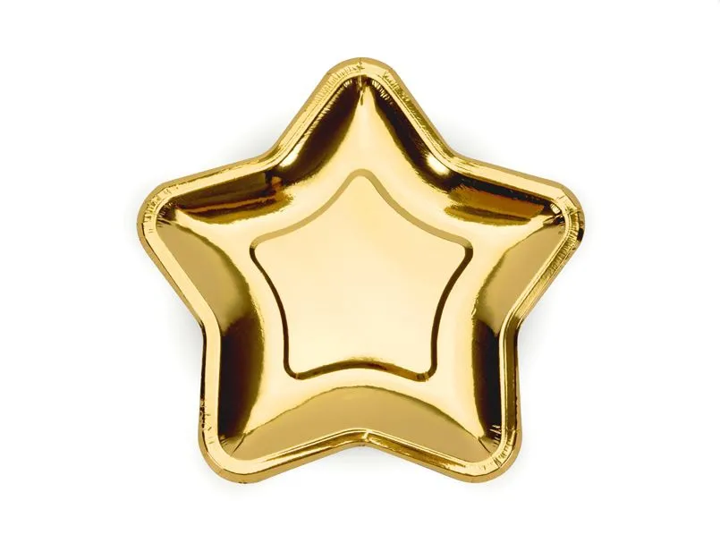 6 Pappteller "Kleiner Stern", Gold