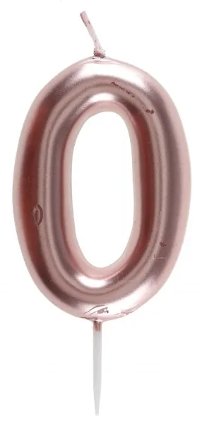 Zahlenkerze "0", Roségold