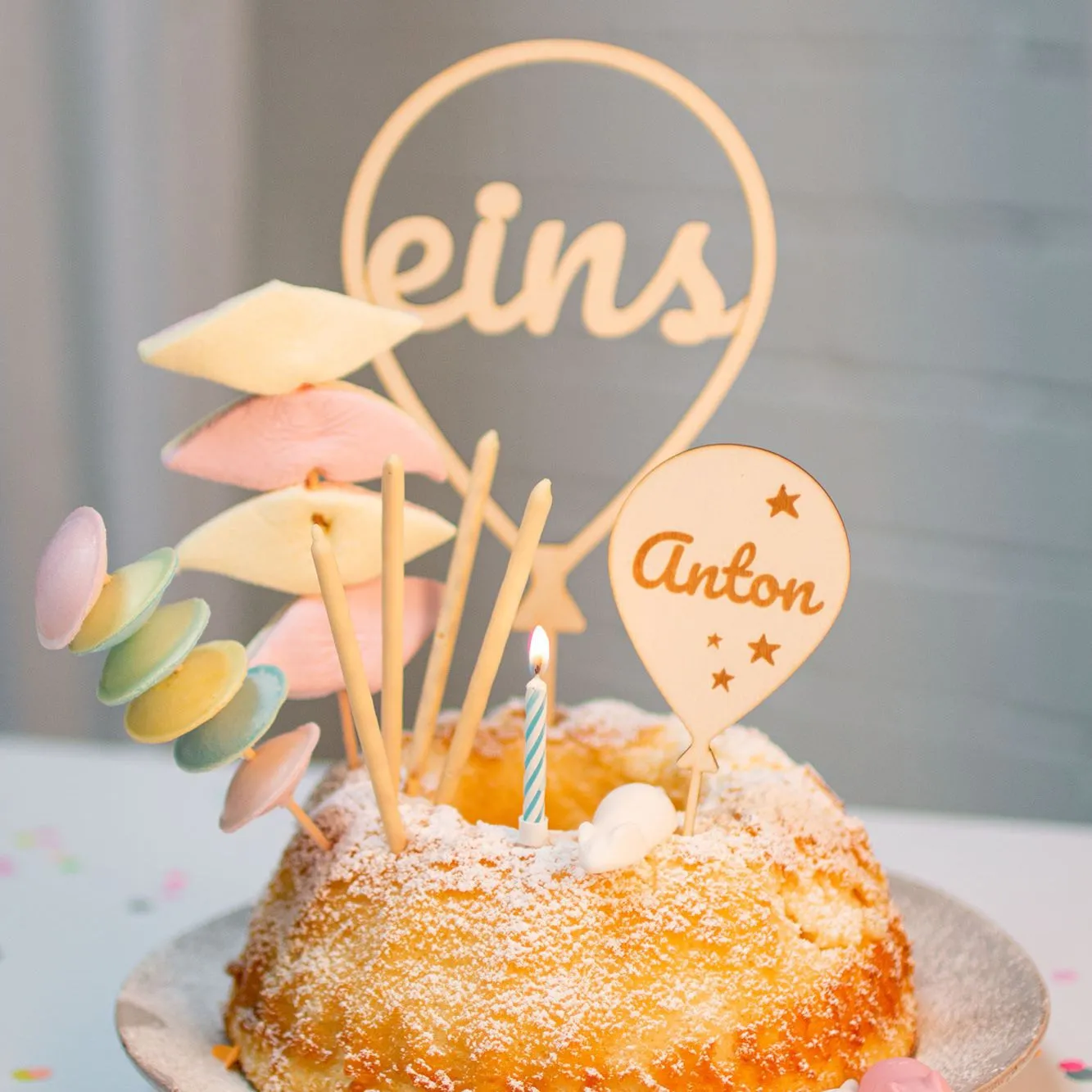 Cake Topper Ballon Stern Set Zahl 1