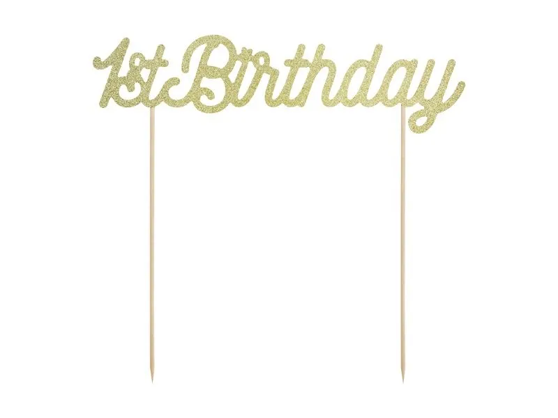 Cake Topper "1st Birthday", gold