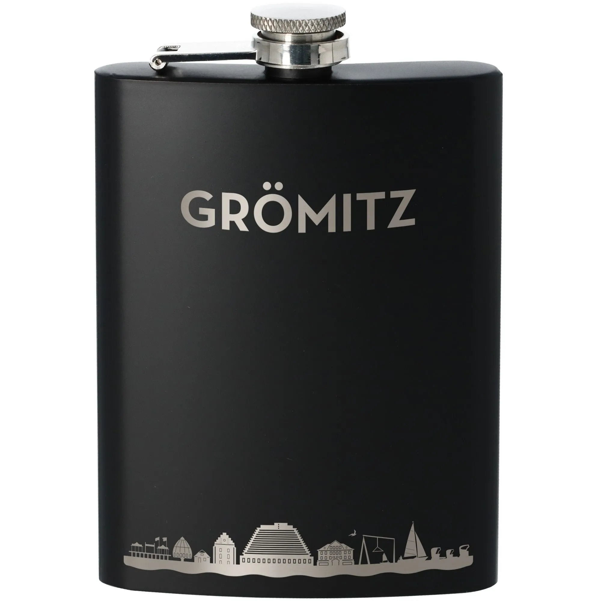 Flachmann Skyline Grömitz Schwarz 225ml
