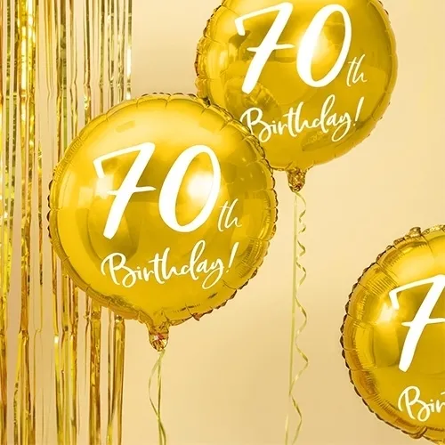 balloons, gold, foil, birthday, decor