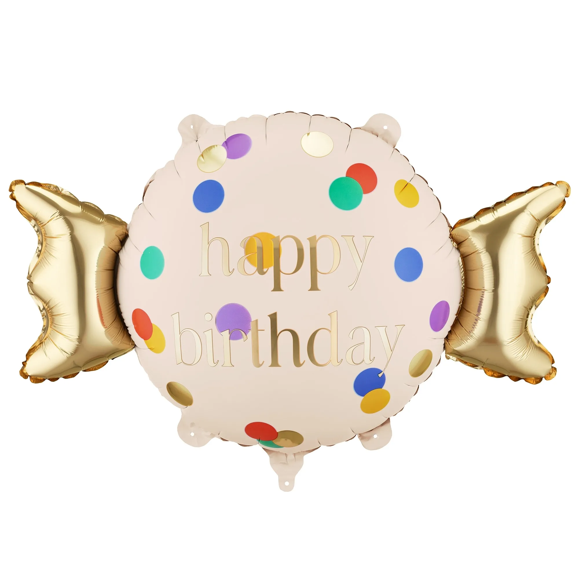 Birthday balloon, Runder Ballon, Happy birthday, Aluminiumballon, Konfetti-Punkte