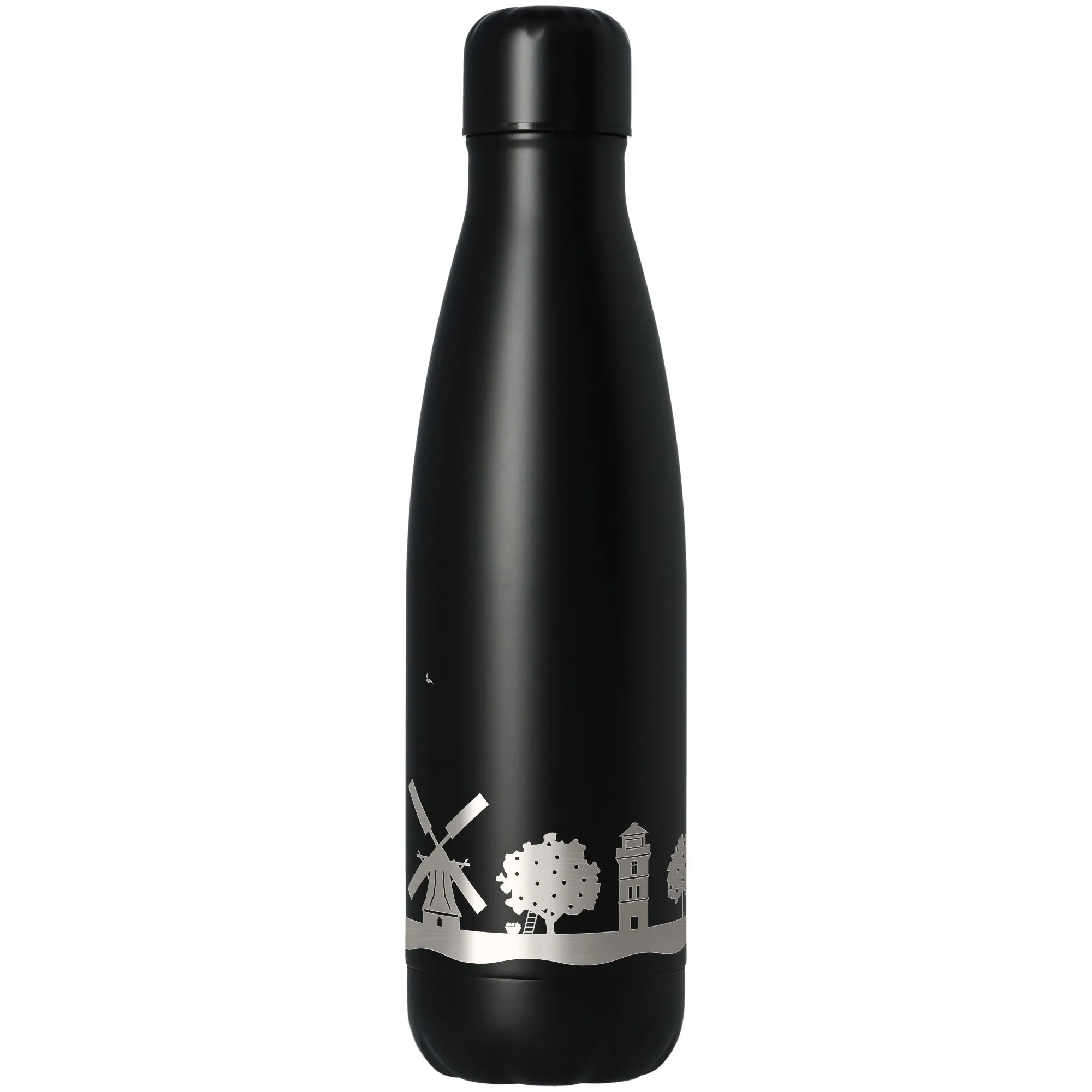 Trinkflasche Skyline Altes Land Schwarz 500ml