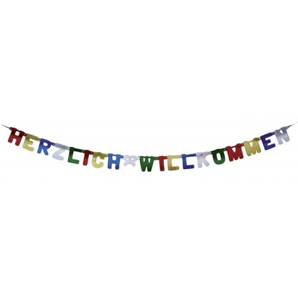 Buchstaben-Girlande "Herzlich Willkommen", Bunt 230 cm