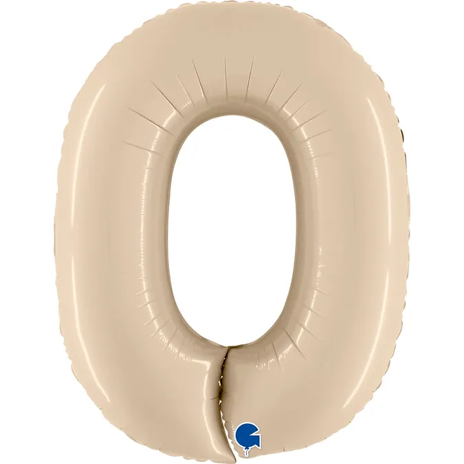 Folienballon Zahl 0 Satin Cream 100cm/40"