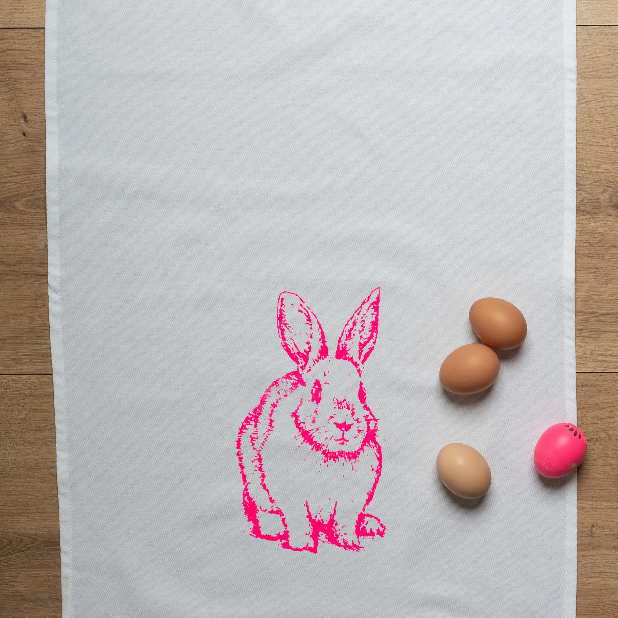 Geschirrtuch "Häschen" Neonpink