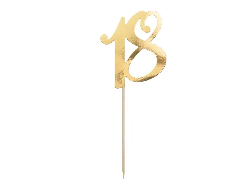 Cake Topper zum 18. Geburtstag, Gold