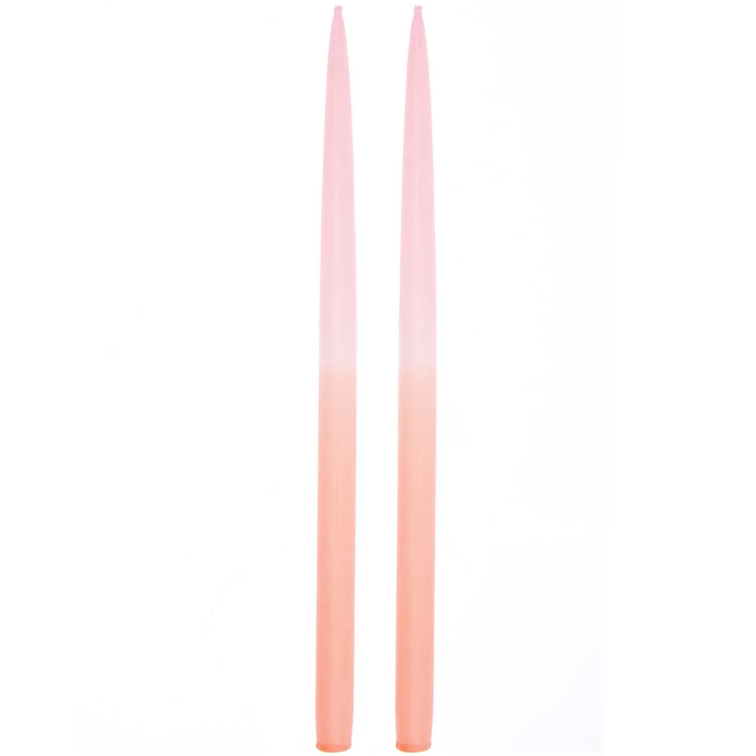 2 Spitzkerzen - Dip Dye - Rosa/Orange