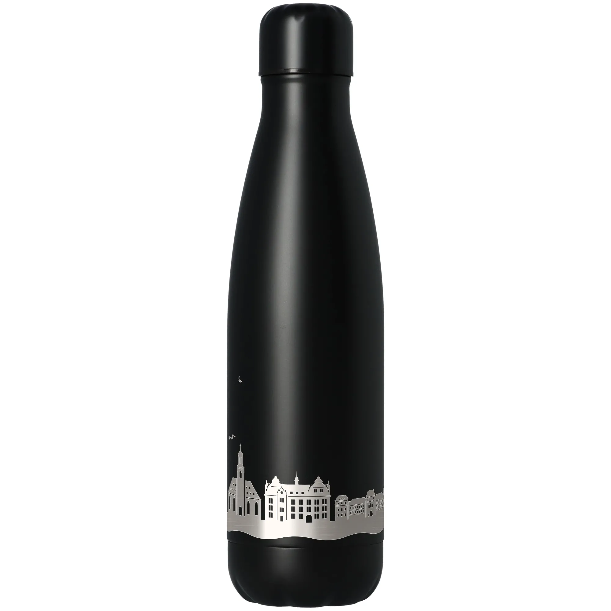 Trinkflasche Skyline Darmstadt Schwarz 500ml