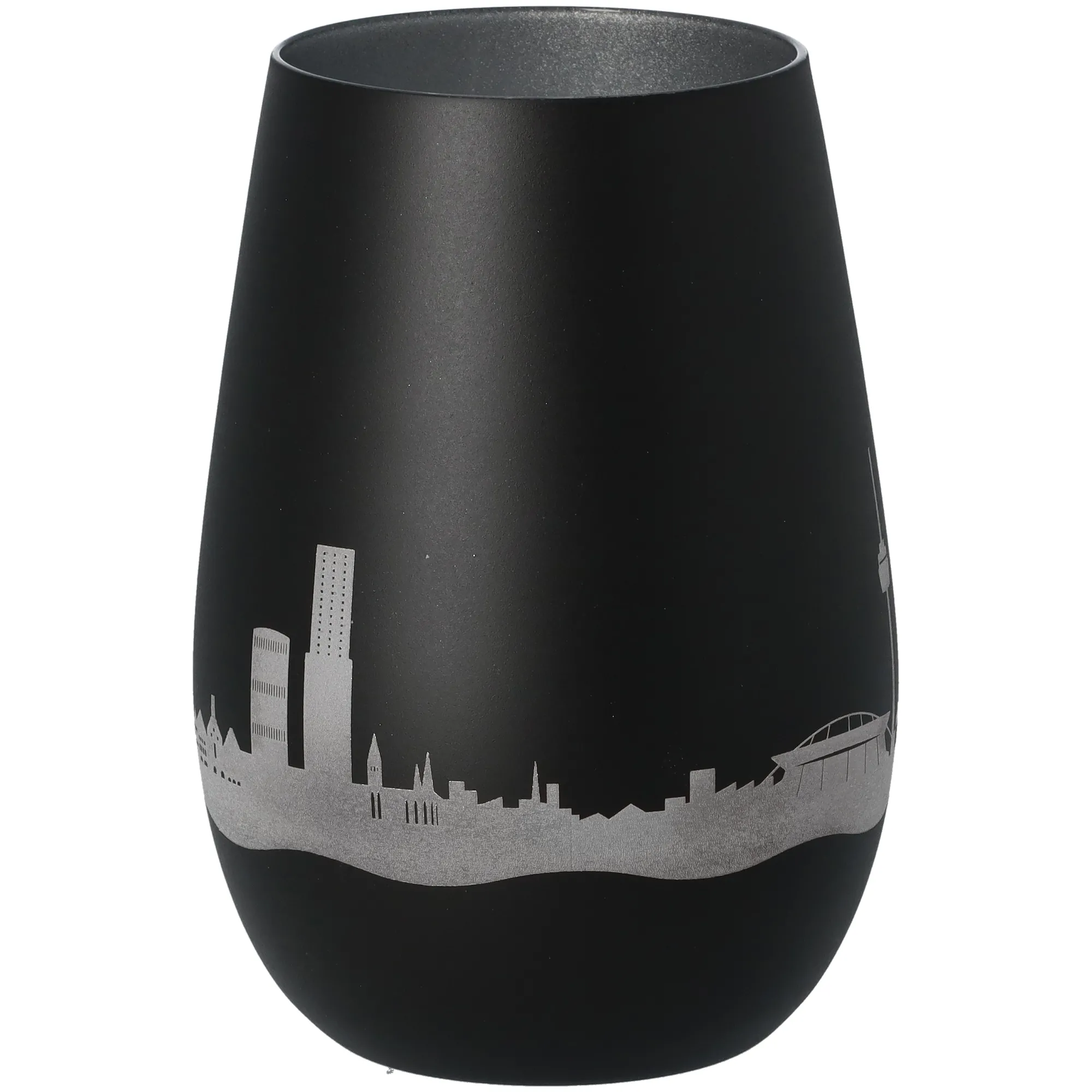 Windlicht Skyline Köln Schwarz/Silber