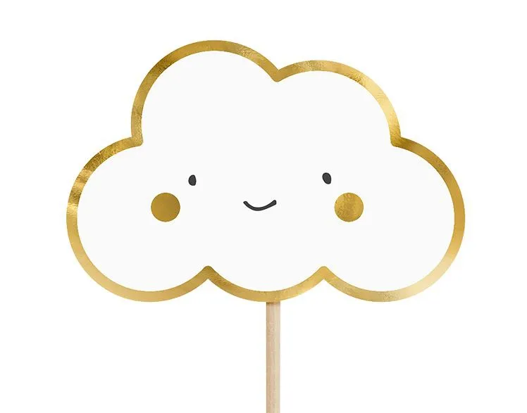 6 Cake Topper "Wolken & Flügel"