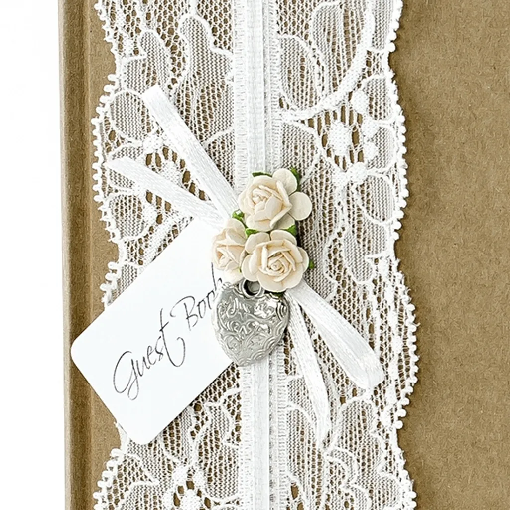 Gästebuch Kraftpapier mit Spitze