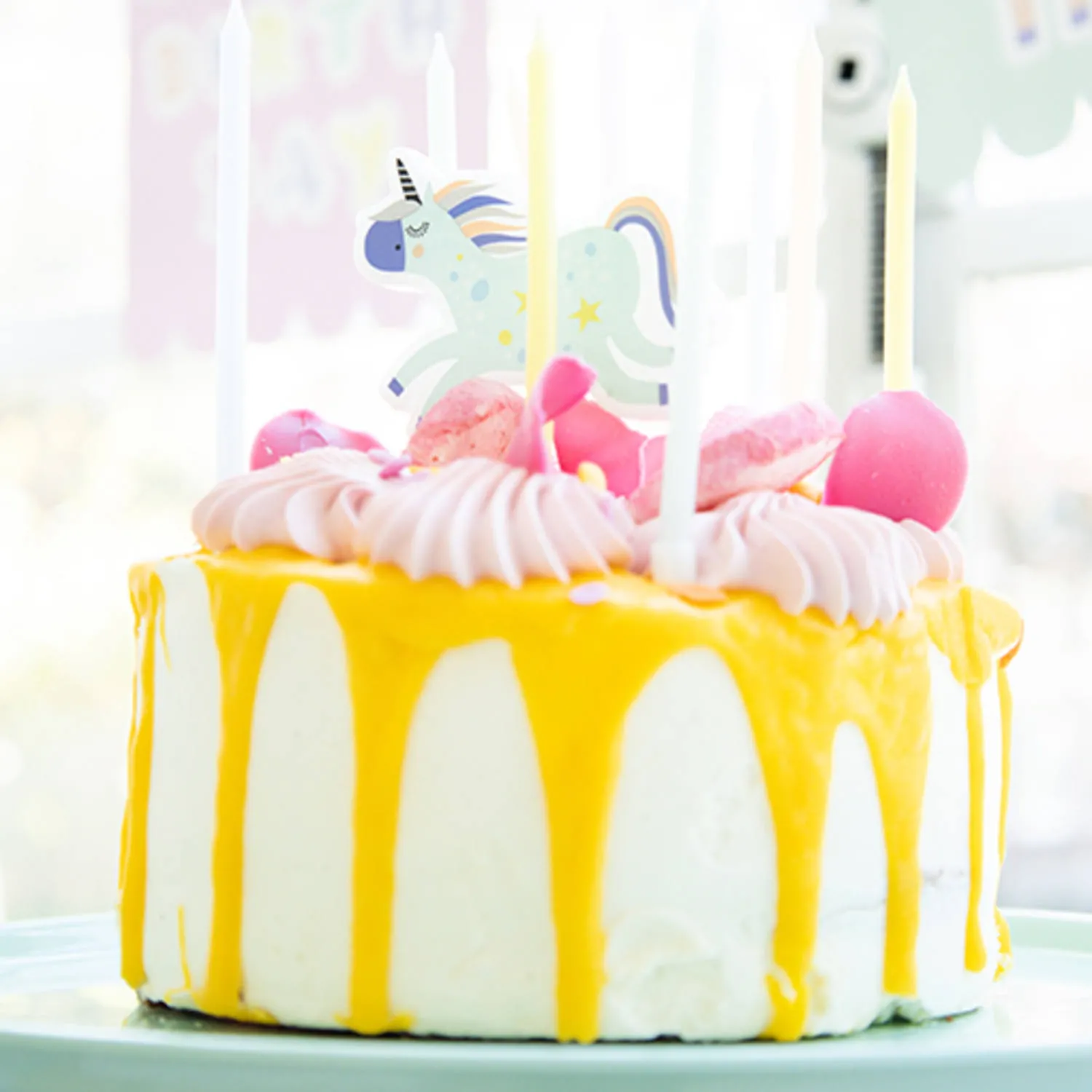 Kuchenkerzen "Regenbogen Einhorn" 11teilig
