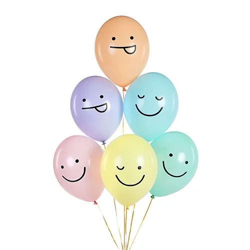 Ballons, Luftballons, Pastell, Gesichtsmuster, Ballonbündel