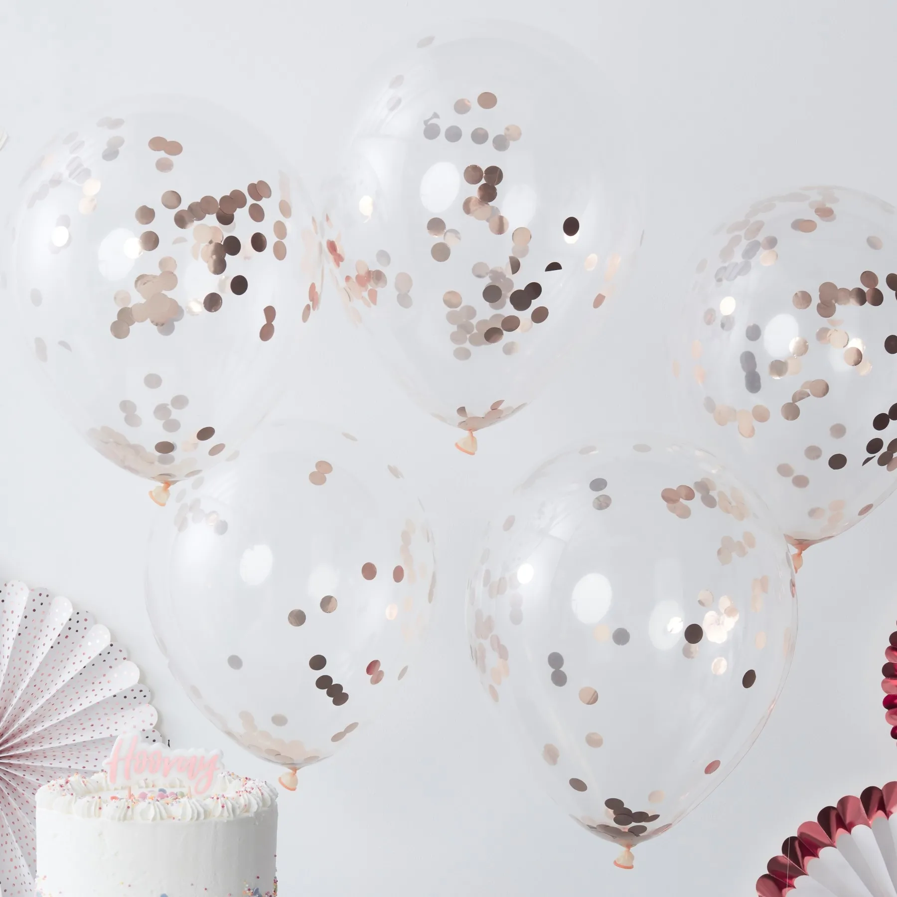 Pick and Mix - 5 Latexballons mit roségoldenem Konfetti Ø 30cm