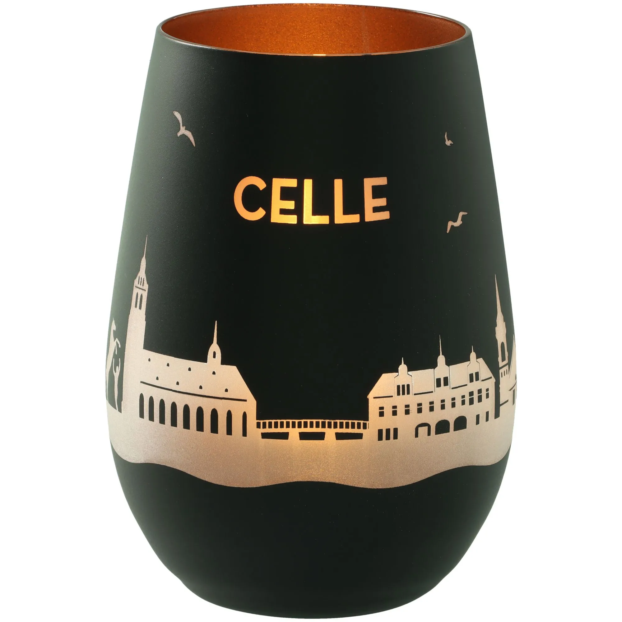 Windlicht Skyline Celle Schwarz/Bronze