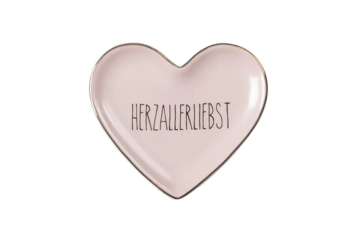 Dekoteller aus Porzellan "Herzallerliebst"