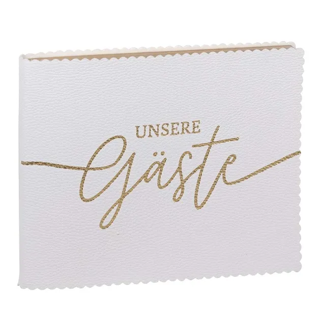 Gästebuch "Unsere Gäste" Weiß/Gold, Soft Cover