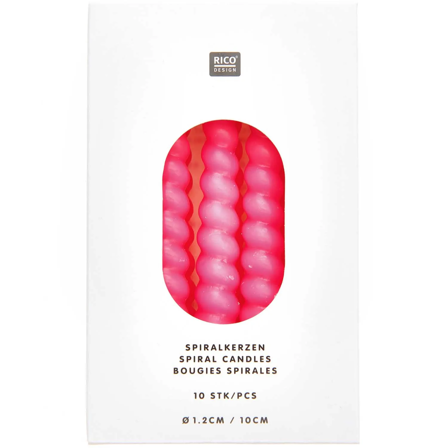 10 Spiralkerzen für den Kuchen - Neon Pink je Ø 1,2cm