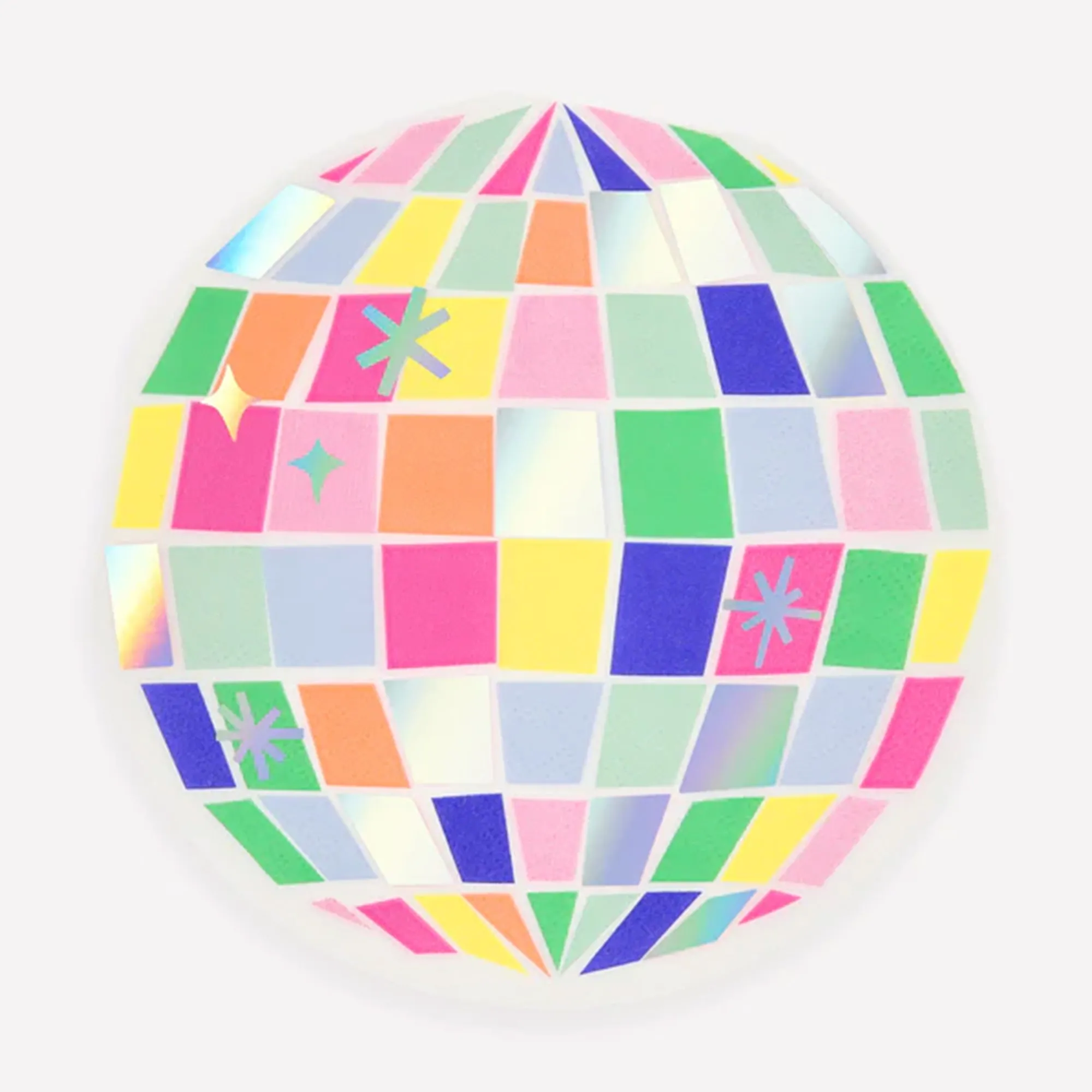 Disco-Kugel, Spiegelplatten, Buntes Muster, Runder Gegenstand, Festliche Dekoration