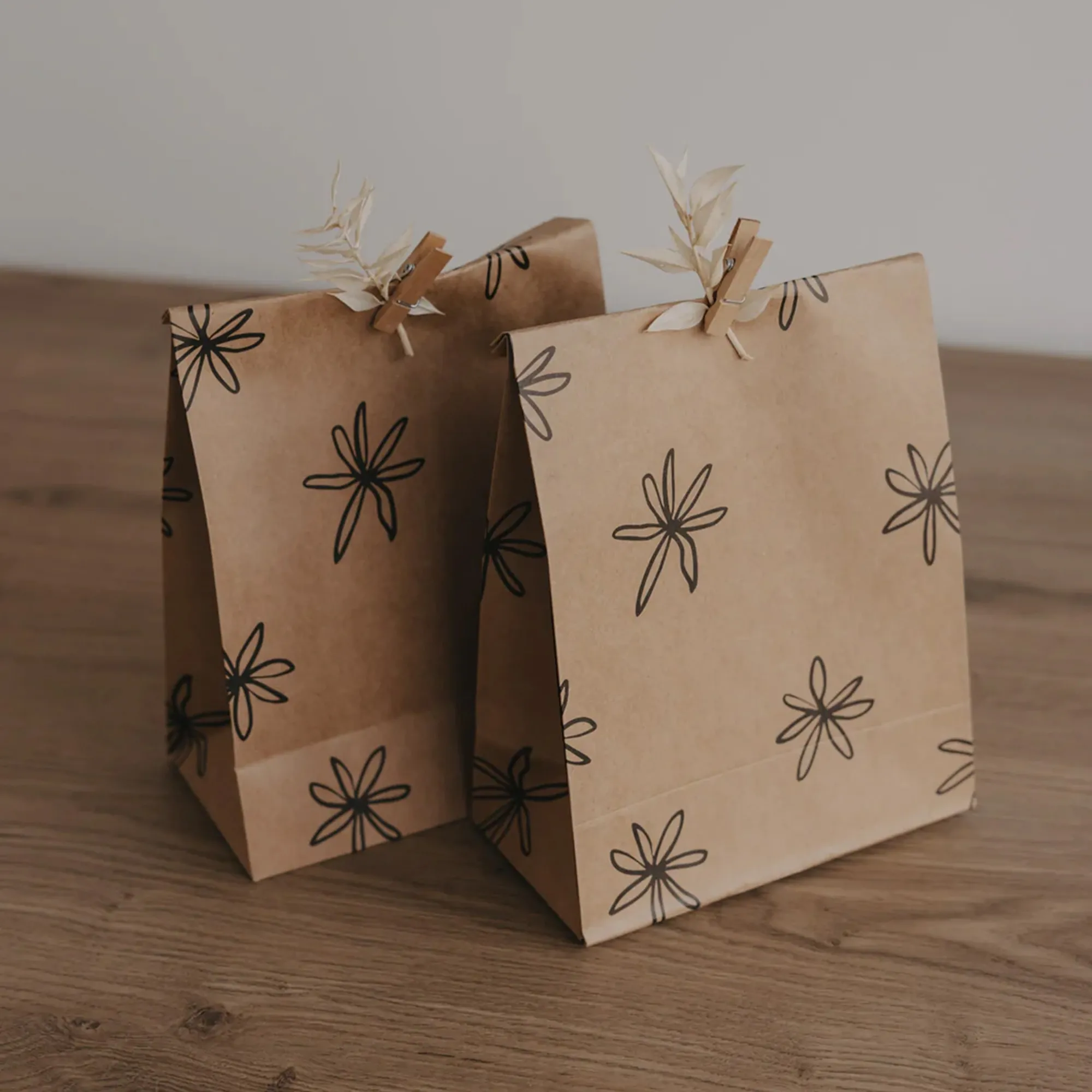 Papiertüten, Geschenkverpackung, Papiertragetaschen, Naturbraun, Pappbeutel