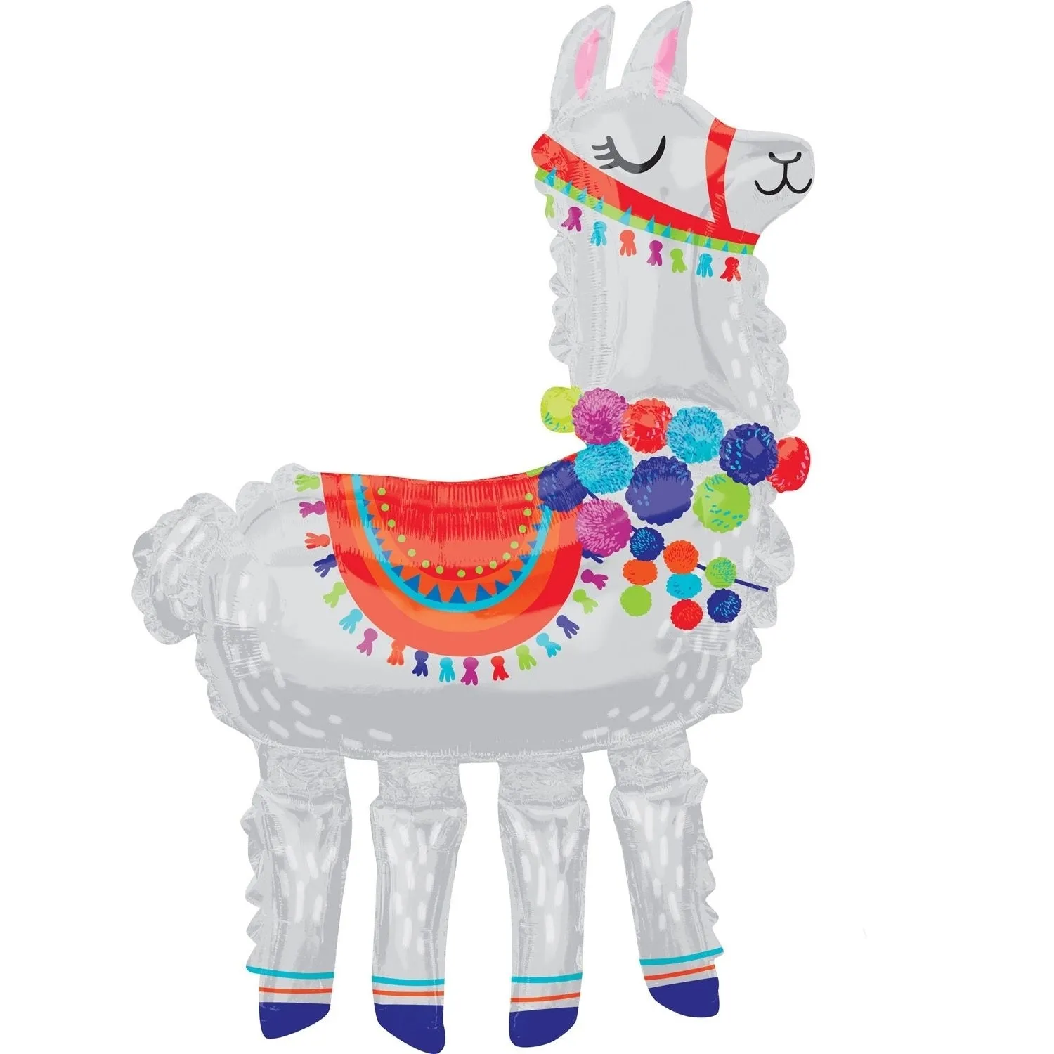 Lama, Lama-Luftballon, Dekorationsballon, Bunte Muster, Pompoms