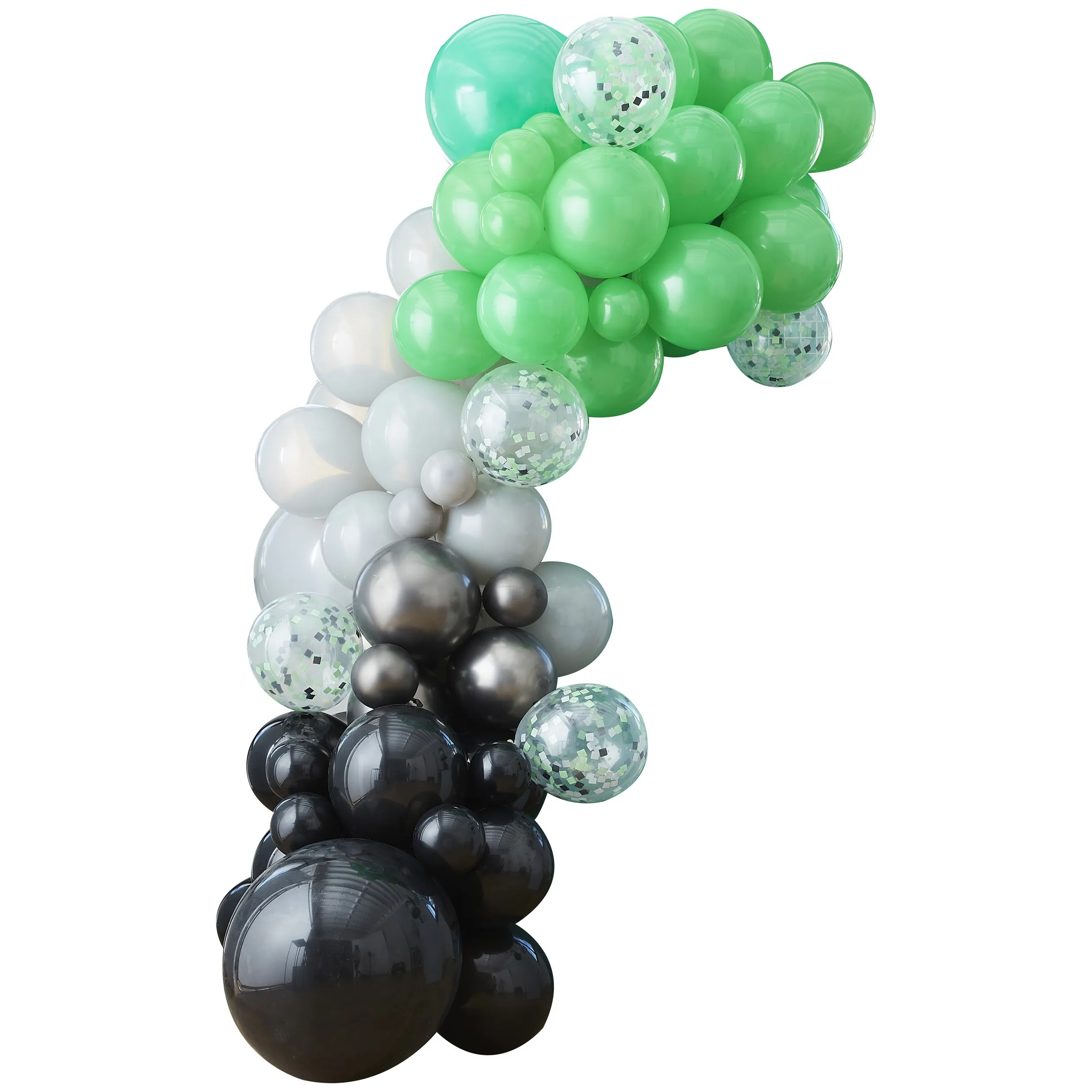 DIY Ballongirlande zum Selberbauen "Gaming Party", Schwarz/Grau/Grün