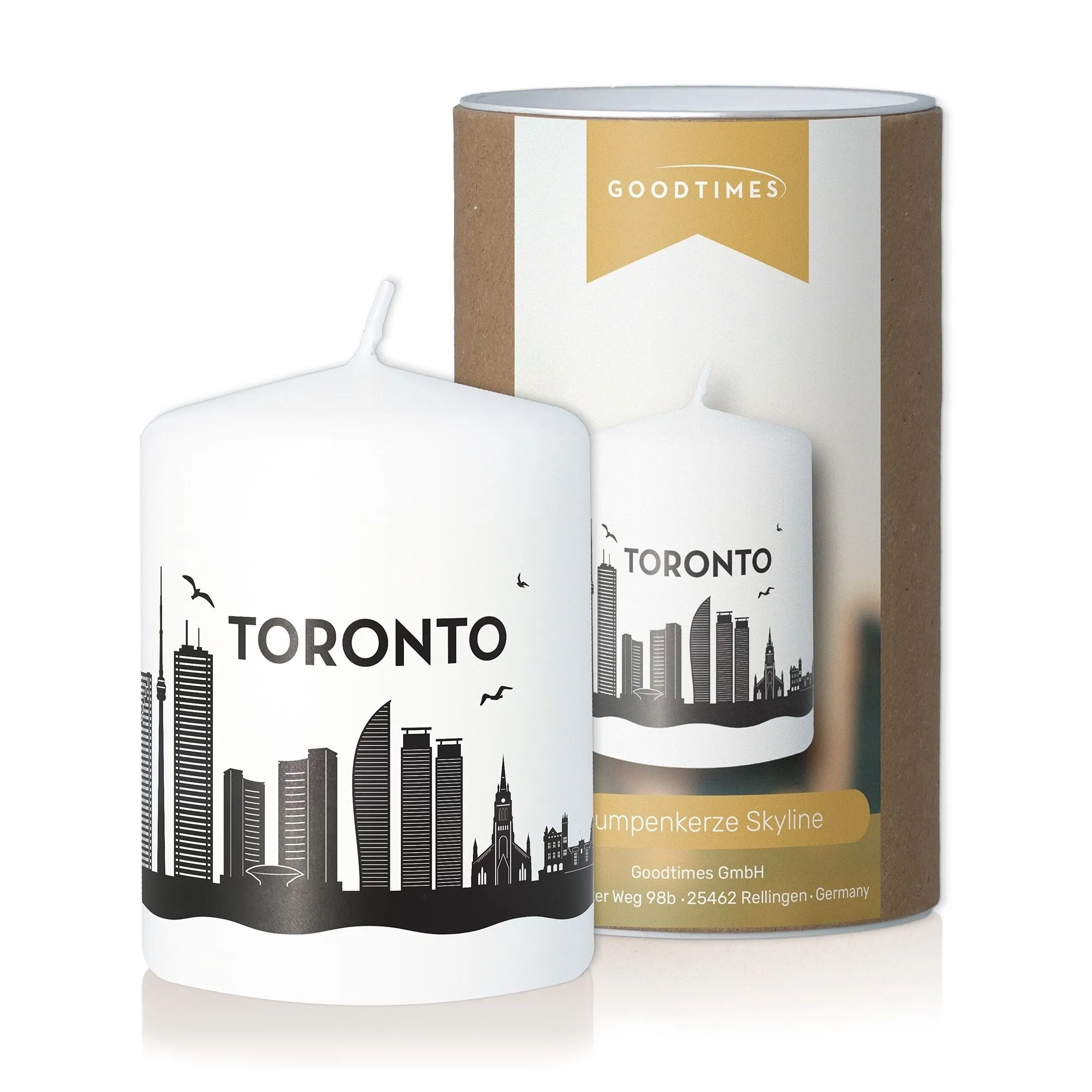 Toronto, Stadtsilhouette, Kunstkerze, Weiße Kerze, Wachskerze