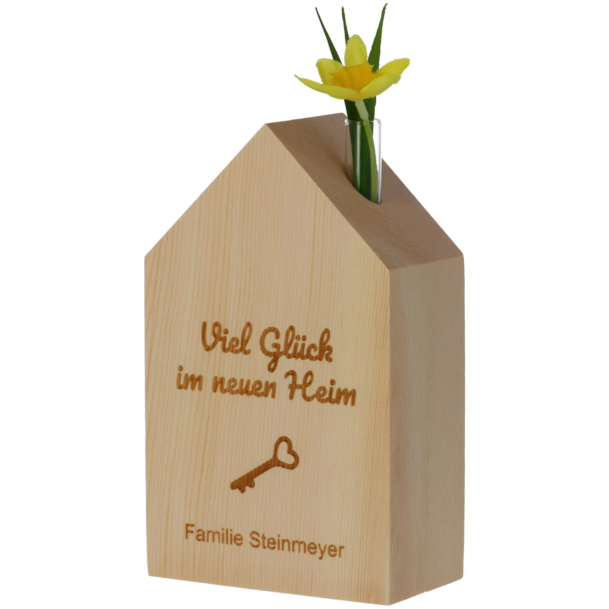 Haus mit Vase zum Einzug