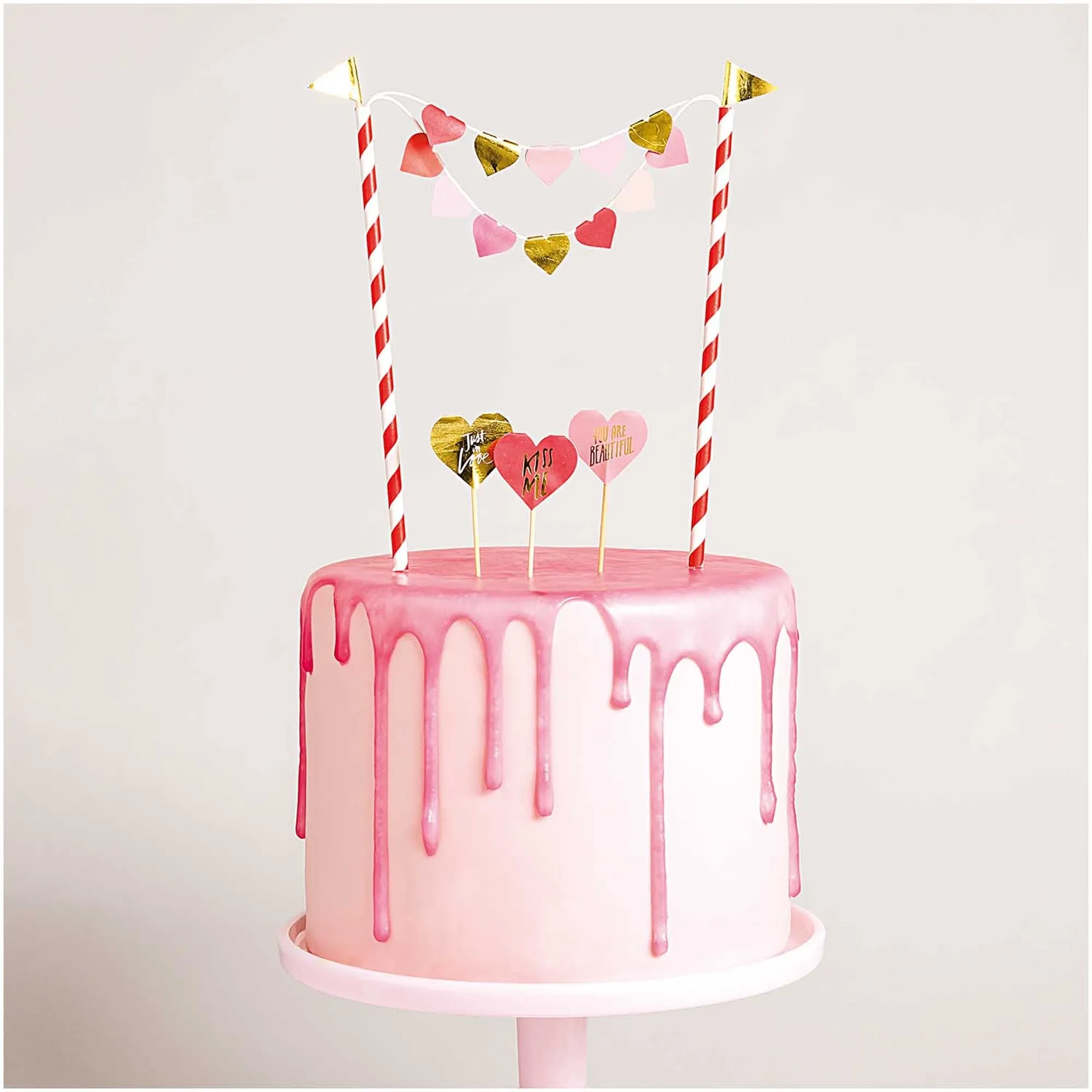 Cake Topper -  Girlande Herzen