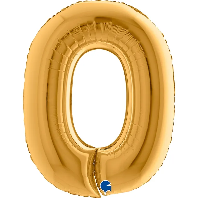 Folienballon Zahl 0 Gold 100cm