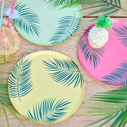 teller, Palmprint, Tellerplatte, Sommerdeko, Pappteller