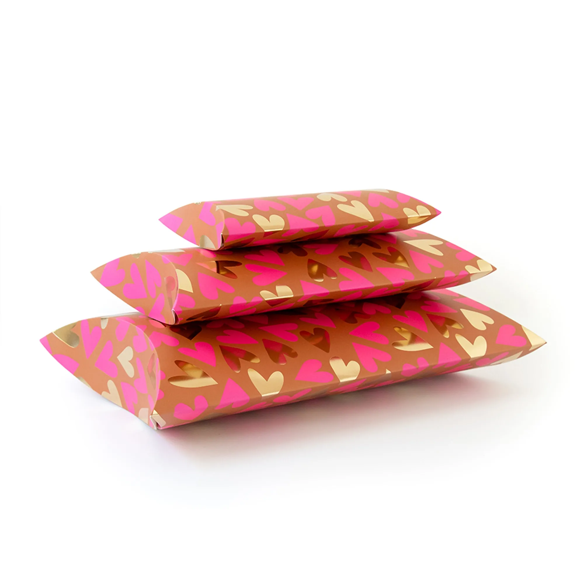 Geschenkschachtel S "Herzen" Pink