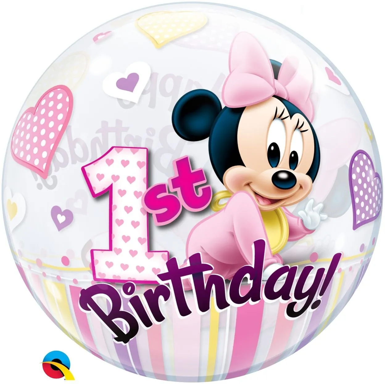 Bubble Ballon Minnie Mouse zum 1. Geburtstag 56cm