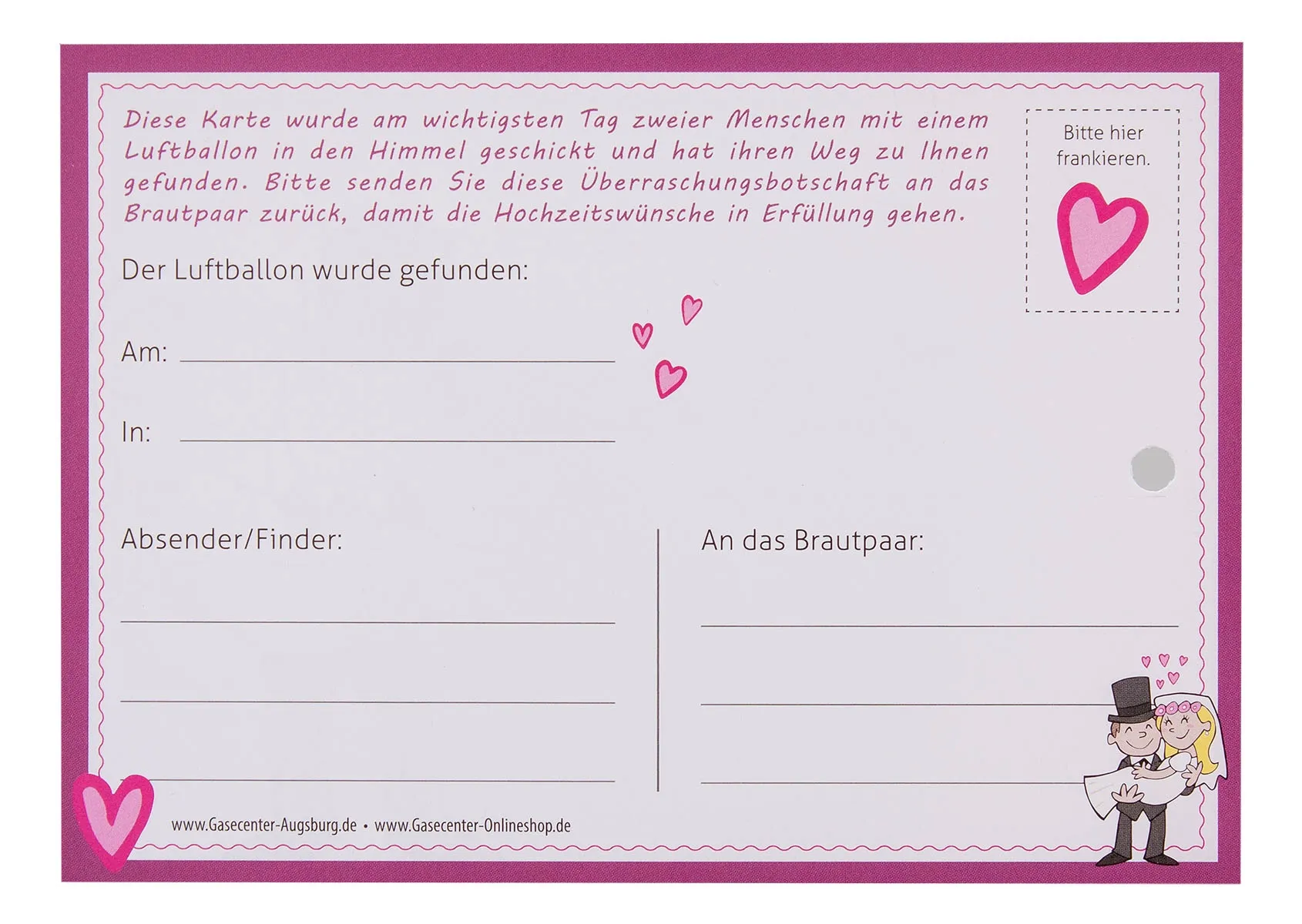Flugkarte Hochzeit Wir haben geheiratet!